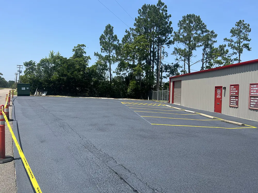 Parking lot striping and asphalt seal coating by Image Striping Company