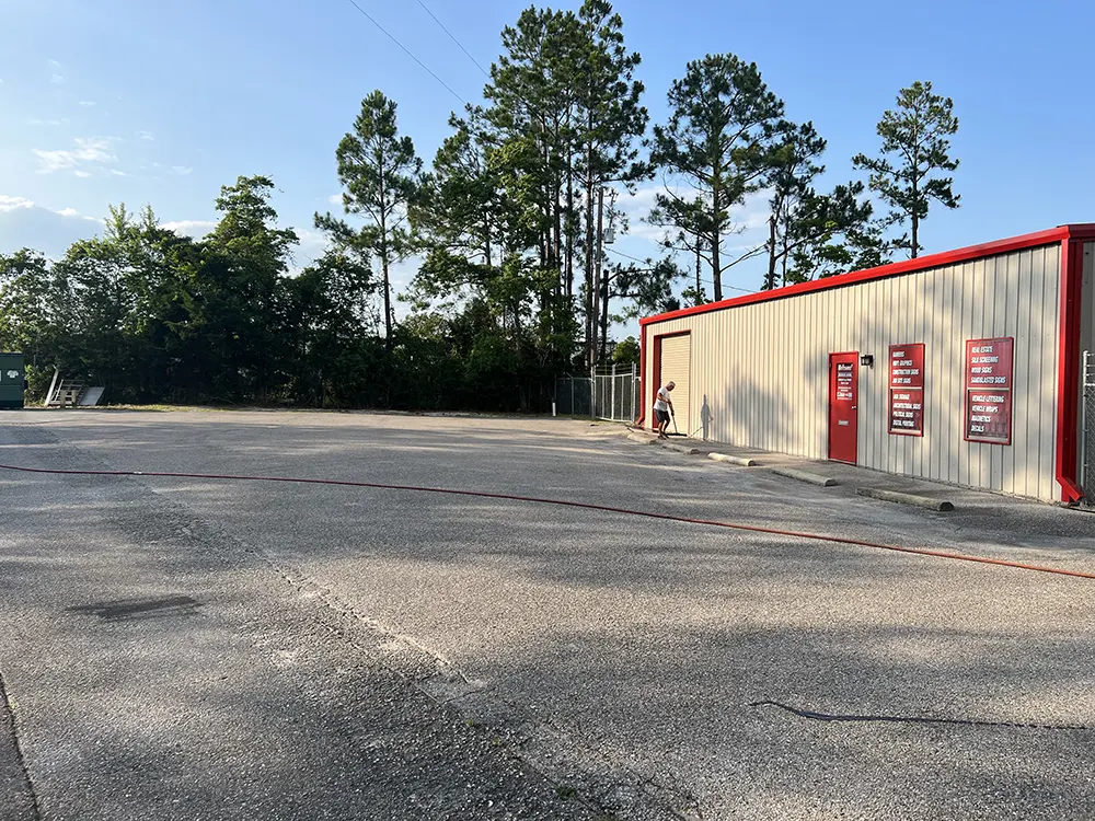 before picture of parking lot before asphalt striping and seal coating